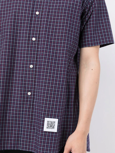 Fumito Ganryu Rear-pleat Short-sleeve Shirt In Blue