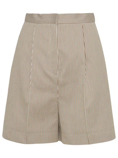 Shop Max Mara Two-tone Silk Blend Zampino Pants In Brown