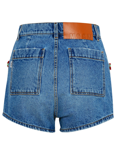 Shop Msgm Blue Cotton Shorts