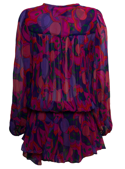 Shop Isabel Marant Womans Amezio Multicolor Silk Dress In Pink