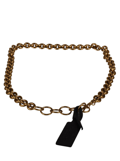 Shop Saint Laurent Chain Belt In Light Bronze