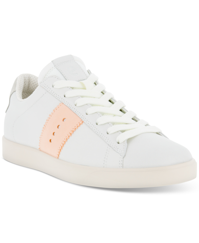 Shop Ecco Women's Street Lite Retro Sneakers Women's Shoes In White And Pink