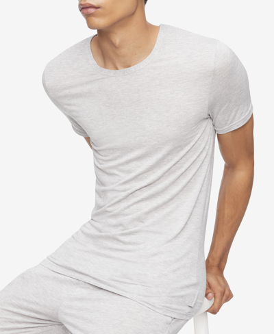 Shop Calvin Klein Men's Ultra Soft Modern Modal Crewneck Lounge T-shirt In Grey Heather