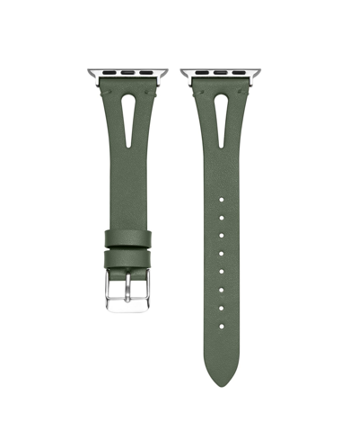 Shop Posh Tech Sage Olive Green Genuine Leather Band For Apple, 38mm-40mm