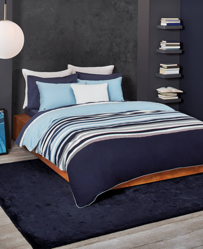 Shop Lacoste Papercut 3-pc. Comforter Set, Full/queen In Navy