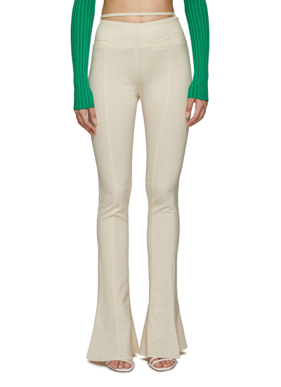 Shop Jacquemus 'tangelo' Wool Blend Flared Pants In White