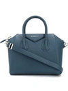Givenchy Small Antigona Bag In Navy Textured-leather In Mineral Blue