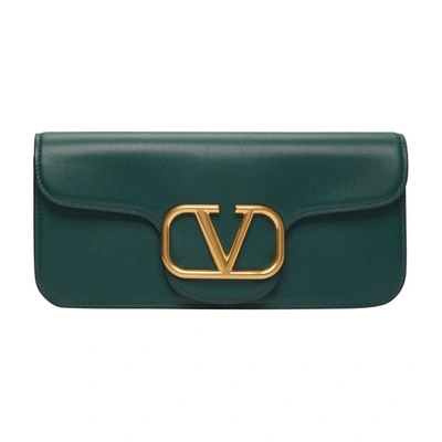 Shop Valentino Vlogo Crossbody Bag In English Green