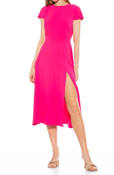 Shop Alexia Admor Lily Thigh Slit Midi Dress In Pink