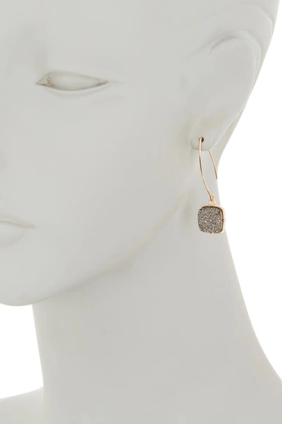 Shop Olivia Welles Keri Druzy Dangle Earrings In Gold-grey