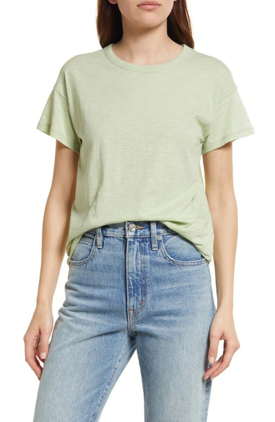 Shop Madewell Whisper Cotton Crewneck T-shirt In Sun Faded Mint