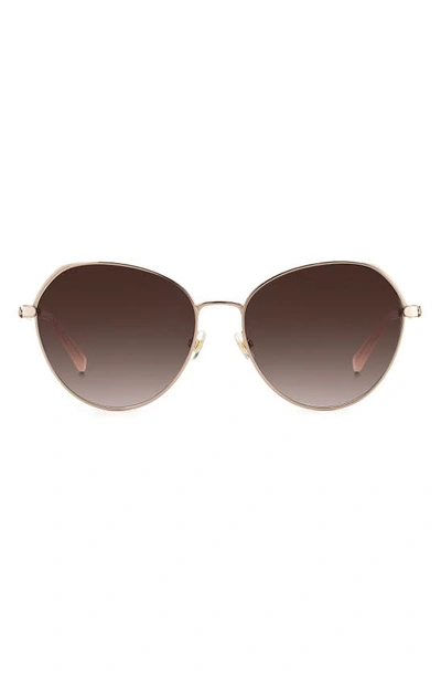 Shop Kate Spade Octavia 59mm Gradient Round Sunglasses In Red Gold / Brown Gradient