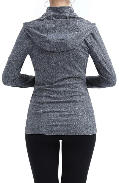 Kimi And Kai Jojo Performance Maternity Jacket In Dark Heather Gray