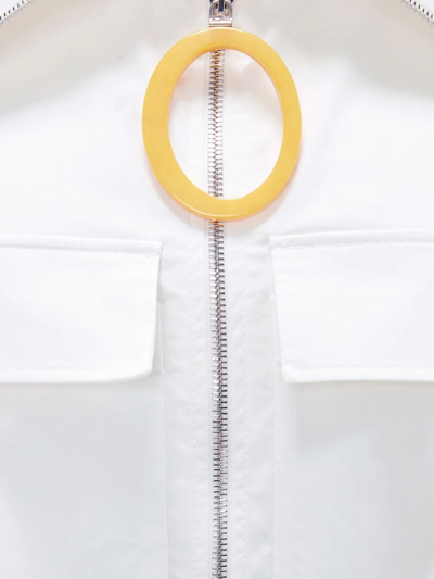 Shop Jw Anderson Zip-up Cropped Jacket In White