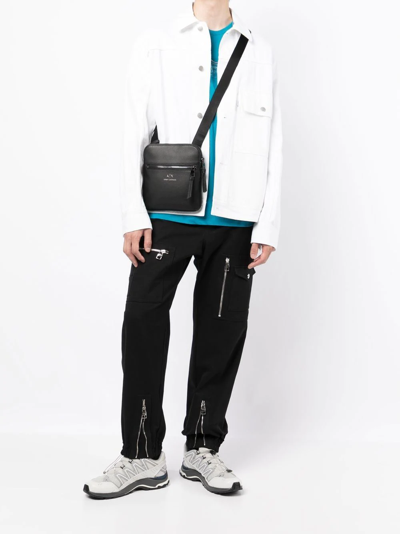 Armani Exchange Crossbody Bag Black Polyester In Schwarz