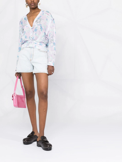 Iro Floral-print V-neck Blouse In Rosa