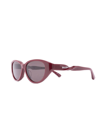 Shop Balenciaga Tinted Cat-eye Sunglasses In Red