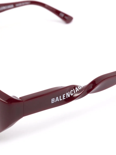 Shop Balenciaga Tinted Cat-eye Sunglasses In Red