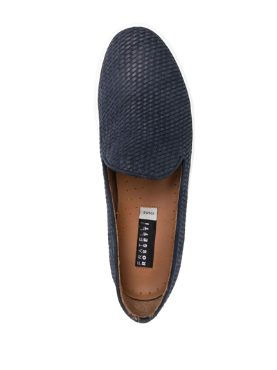 Shop Fratelli Rossetti Woven Leather Loafers In Blau