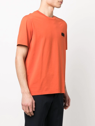 Shop Herno Logo-patch T-shirt In Orange