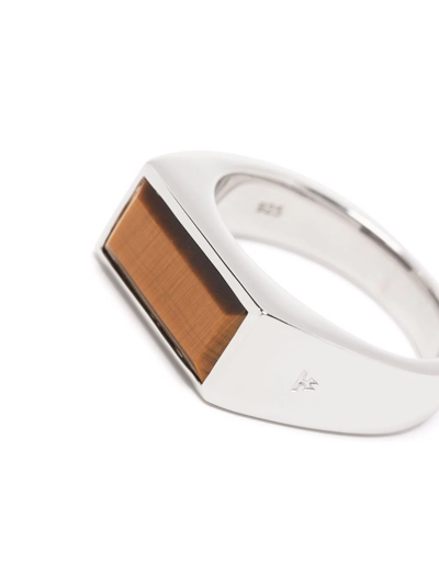 Tom Wood Peaky Tiger Eye Ring In Silver