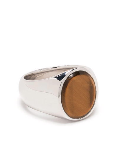 Shop Tom Wood Oval Tiger Eye Ring In Silber