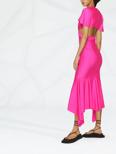 Shop Philosophy Di Lorenzo Serafini Cut-out Midi Dress In Rosa