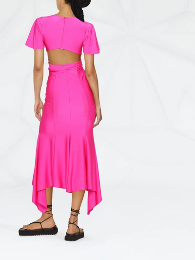 Shop Philosophy Di Lorenzo Serafini Cut-out Midi Dress In Rosa