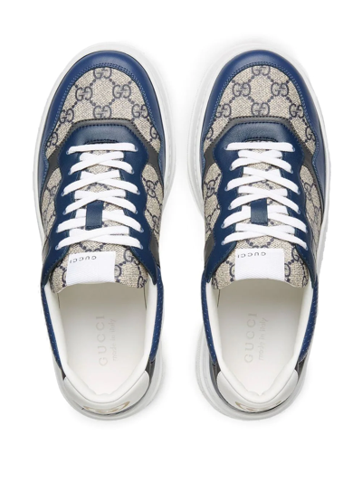 Shop Gucci Gg Supreme Leather Sneakers In Blau