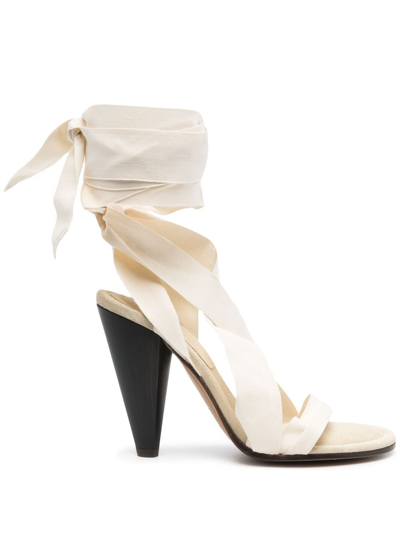 Shop Isabel Marant Ankle-wrap Sandals In Nude