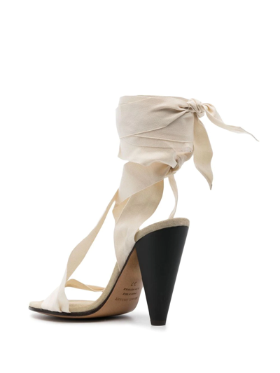 Shop Isabel Marant Ankle-wrap Sandals In Nude
