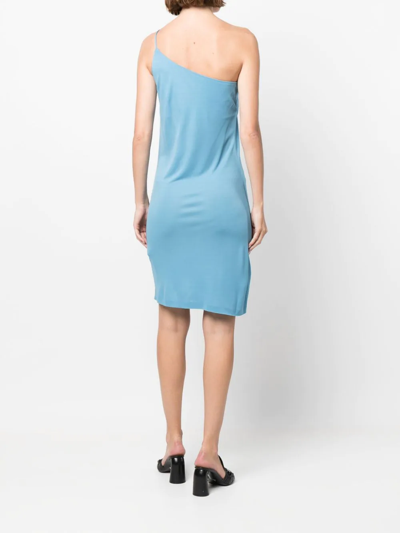 Shop Dsquared2 One-shoulder Jersey-knit Dress In Blau
