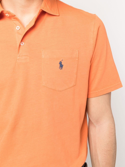 Shop Polo Ralph Lauren Polo Pony Short-sleeved Polo Shirt In Orange