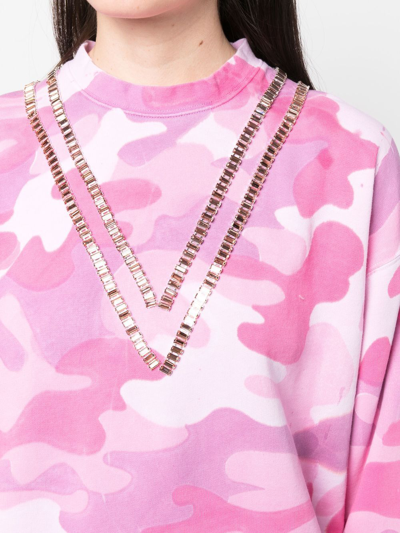 Collina Strada Camouflage-print Crystal-embellished Sweatshirt In Rosa