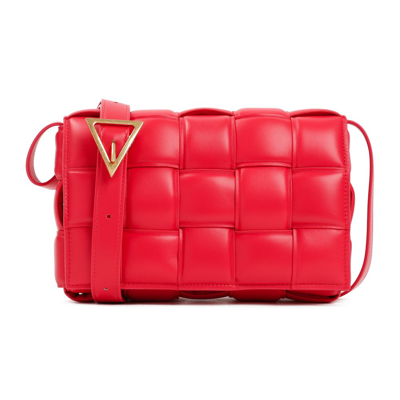 Shop Bottega Veneta Padded Cassette Shoulder Bag In Red