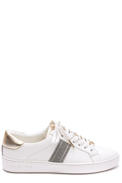 Shop Michael Michael Kors Irving Stipe Detailed Sneakers In White