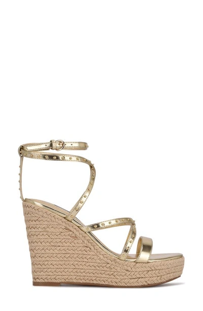Nine West Hunda Espadrille Platform Wedge Sandal In Gold