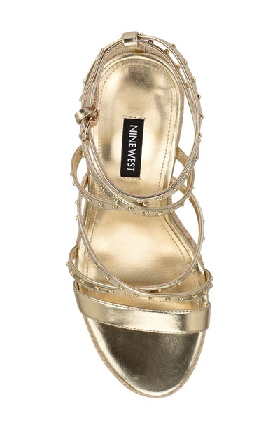 Nine West Hunda Espadrille Platform Wedge Sandal In Gold