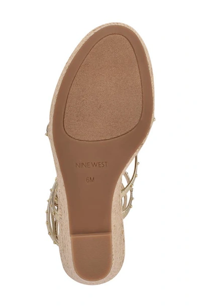 Nine West Hunda Espadrille Platform Wedge Sandal In Gold