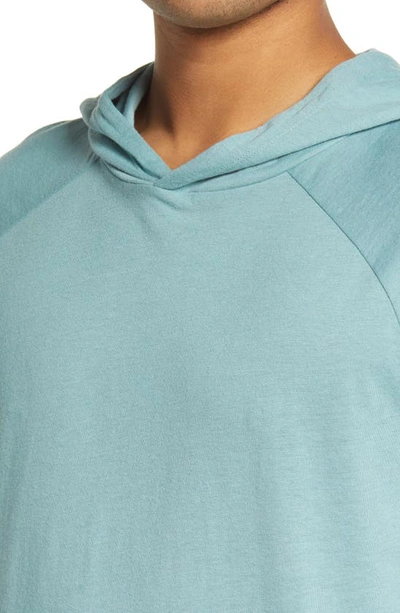 Shop Alo Yoga Core Pullover Hoodie In Blue Agave