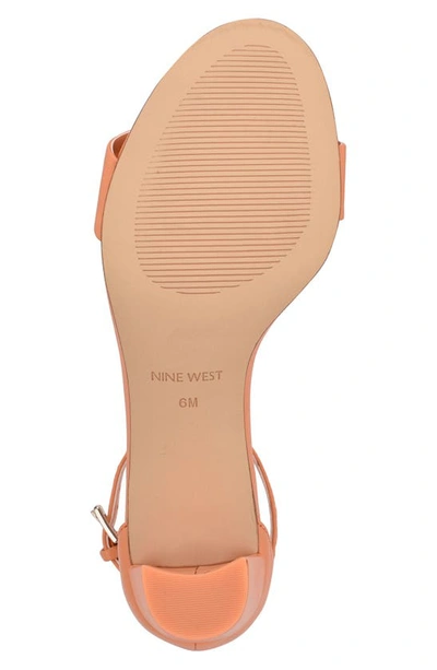 Shop Nine West Pruce Ankle Strap Sandal In Orange Cream Leather