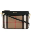 BURBERRY HOUSE CHECK AND LEATHER CLUTCH BAG,397537611057040