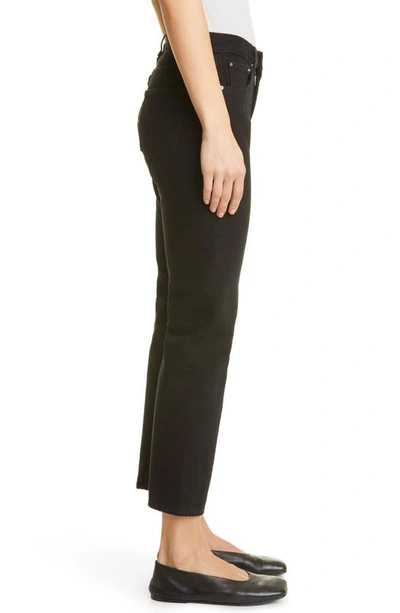 Totême Classic High Waist Rigid Straight Leg Jeans In Black