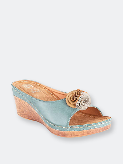 Shop Gc Shoes Sydney Blue Wedge Sandals