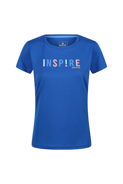 Shop Regatta Womens/ladies Fingal Vi Text T-shirt In Blue