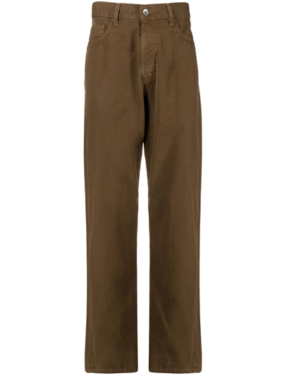 Shop Ymc You Must Create Papa Straight-leg Trousers In Brown