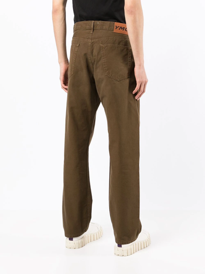 Shop Ymc You Must Create Papa Straight-leg Trousers In Brown