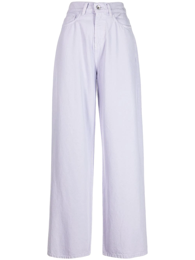 Shop Ymc You Must Create Papa Wide-leg Tapered Jeans In Purple