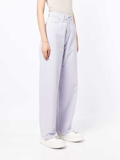 Shop Ymc You Must Create Papa Wide-leg Tapered Jeans In Purple