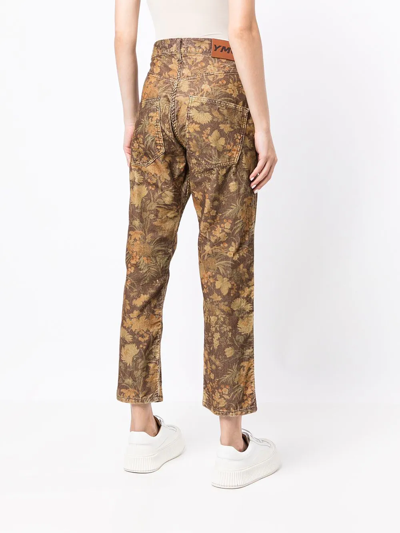 Ymc You Must Create Geanie Floral-print Trousers In Brown